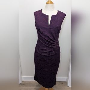 Le Chateau Purple Jacquard Dress S